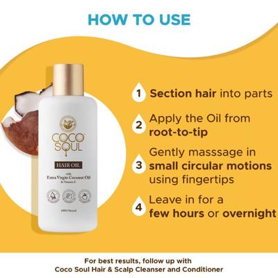 Coco Soul Hair Oil with Extra Virgin Coconut Oil & Viatmin E 200 ml - Hair Oils