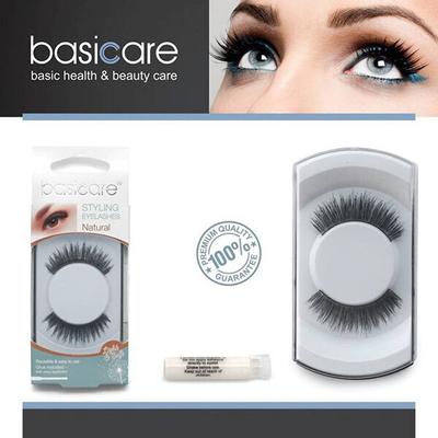 Basicare Stying Eyelashes With Latex Glue,Nature Hair Thick 1's - Eyelashes