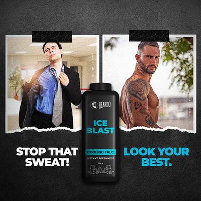 Beardo Instant Freshness Cooling Talc - Ice Blast 250 gm - Talcum Powders