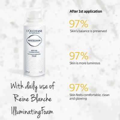 L'Occitane Reine Blanche Intense Illuminating Foam 150 ml - Face Wash & Cleansers