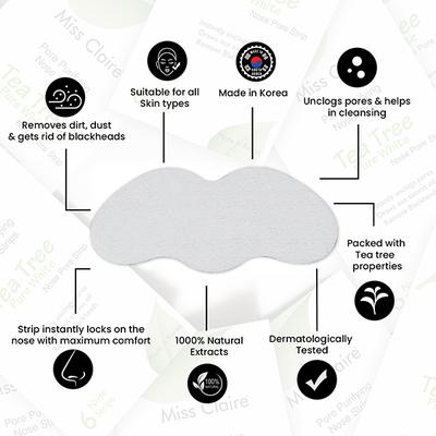 Miss Claire Tea Tree Pure White Nose Strip 6's - Others
