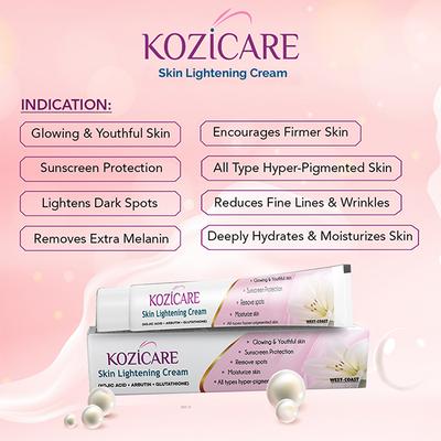 Kozicare Kojic Acid, Arbutin, Glutathione Skin & Lightening Cream,15g each 2's - Lotions & Creams