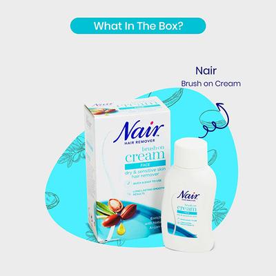 Nair Facial Brush On Cream - Argan Oil 50 ml - Hair Creams