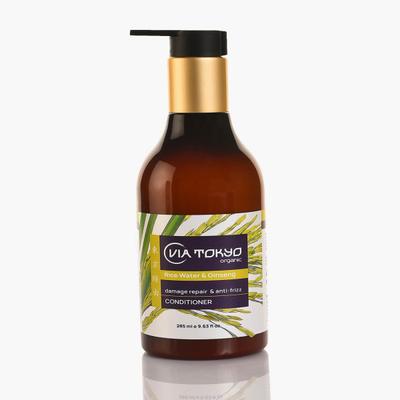 VIA TOKYO ORGANIC Rice Water & Ginseng Conditioner for Frizz Control & Hair Strengthening, No Sulphates, No Paraben 285 ml - Conditioners