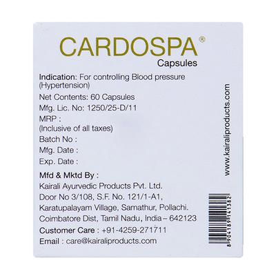 Kairali Cardo Spa Capsules 60's - Speciality Medicines