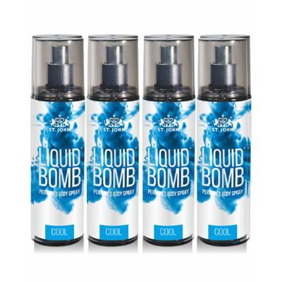 St. John Liquid Bomb Cool Body Spray - Pack of 4 x 150 ml - Men Deodorants/Roll-Ons
