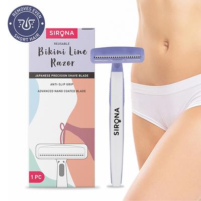 Sirona Reusable Bikini Hair Removal Razor for Women - Japanese Precision Shave, Nano-Blade Technology, Chromium & PTFE-Coated 1's - Shaving & Hair Removal