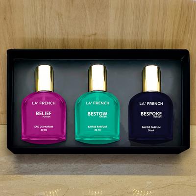 La French Belief, Bestow and Bespoke Perfume Gift Set for Men 90 ml - Men Perfumes (Edt/Edp)