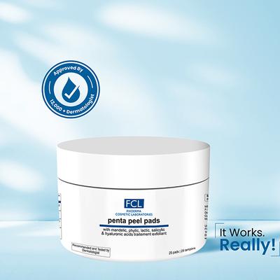 Fixderma FCL Penta Peel Pads, Exfoliant Removes Dead Cells, Fine Lines & Wrinkles 1's - Masks & Peels