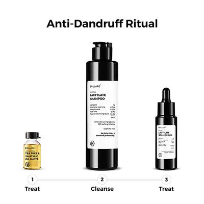 Brillare Tea Tree and Salicylic Oil Shots for Itchy, Flaky, Dandruff Prone Scalp 48ml - Hair Oils