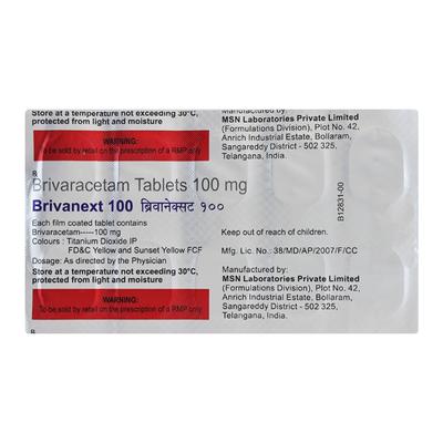 BRIVANEXT 100 Tablet 10's - Epilepsy/Convulsion-Ant