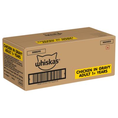 Whiskas Adult Chicken in Gravy (Pack of 80gm x 56) 4480 g - Petfood