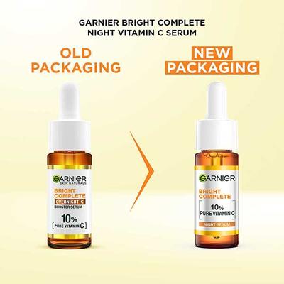 Garnier Bright Complete Night Vitamin C Serum with 10% Vitamin C for Bright Skin 15 ml - Face Serum