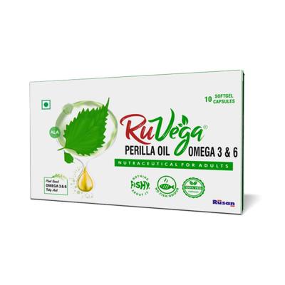 Ruvega Perilla Oil Omega 3 & 6 Capsules 10's - Omega Fish Oil Fatty Acids