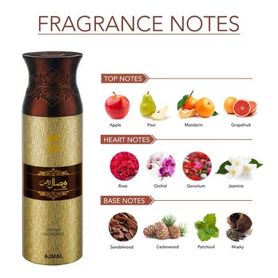 Ajmal 3 Wisal Dhahab For Men And 1 Nightingale For Men & Women High Quality Deodorants Combo Pack Of 4 800 ml - Perfumes (Edt/Edp)