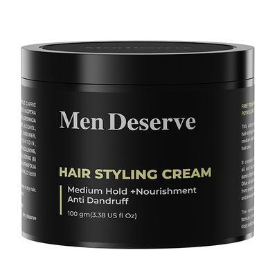Men Deserve Hair Styling Cream (Medium Hold) + Nourishment Anti Dandruff 100gm - Hair Creams
