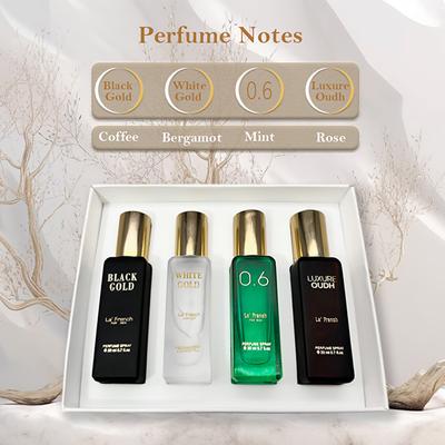 La French Classic Luxure Oud, White Gold, Black Gold, 0.6 Eau De Parfum Gift Set 20ml each for Unisex 4's - Men Perfumes (Edt/Edp)