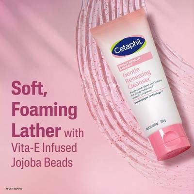 Cetaphil Bright Healthy Radiance Gentle Renewing Cleanser GentleBright Technology with Vitamin E-releasing Jojoba Beads 100 g - Face Washes