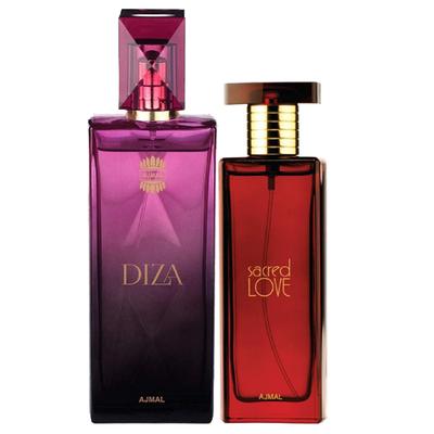 Ajmal Sacred Love EDP Floral Musky Perfume And Diza EDP Fruity Floral Perfume 150 ml - Women Perfumes (Edt/Edp)