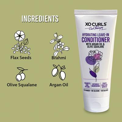 Xo Curls Hydrating Leave In Conditioner With Argan Oil And Olive Squalane To Tame Dryness & Frizz 100 ml - Conditioners