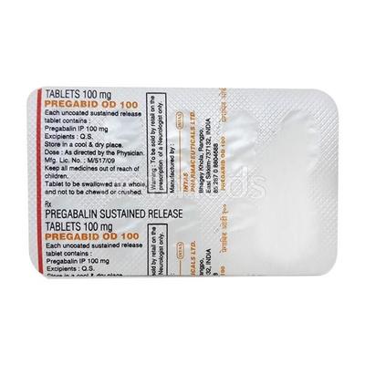 Pregabid OD 100mg Tablet 10'S - Neuropathic Pain-Dru