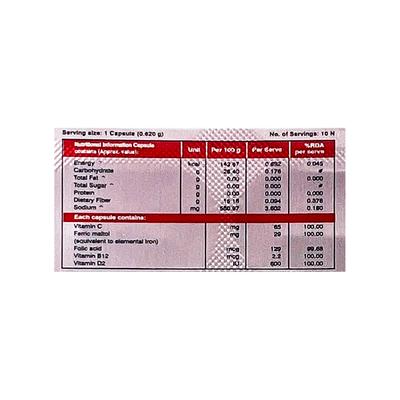 FERIVATE MAX Capsule 10's - Iron Supplement/Anaemia-Vma