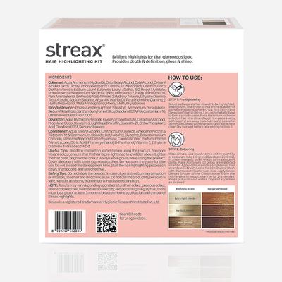 Streax Ultralights Hair Colour Highlight Kit, Brown Hair Colour, Cappuccino Brown, 1's - Crème