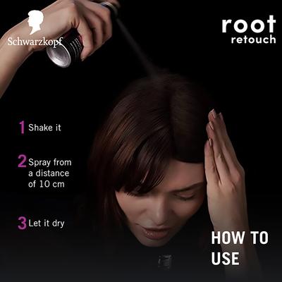 Schwarzkopf Root Retouch Temporary Dark Brown Root Cover Spray For Instant Grey Coverage 120 ml - Hair Sprays & Mists