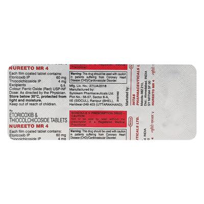 Nureeto MR 4mg Tablet 10'S - Pain relief-Nsa