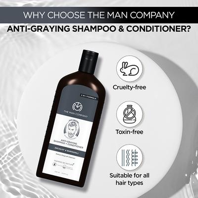 The Man Company Anti-Graying 2-In-1 Formula Shampoo & Conditioner 200ml - Shampoos