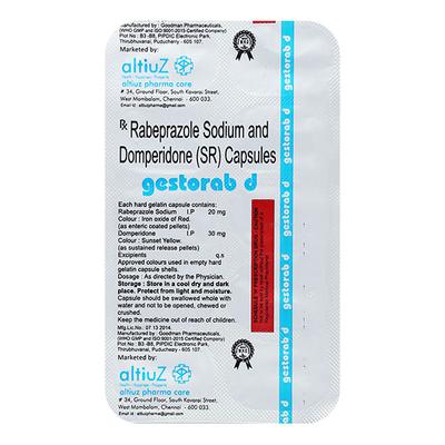 GESTORAB D Capsule 10's - Ulcer/Reflux/Flatulence-Aaa