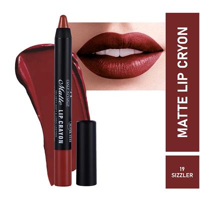 Half N Half Matte Lip Crayon Velvet Soft & Long Lasting, 24H Super Stay, Ultra Creamy, Intensely Pigmented 19, Sizzler 3.5 gm - Lip Crayons