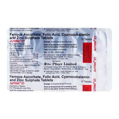 Autrin XT Tablet 10'S - Iron Supplement/Anaemia-Vma