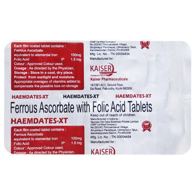 Haemdates Xt Tablet 10's - Iron Supplement/Anaemia-Vma