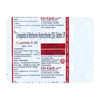 CUPRIDE 3 SR Tablet 10's - Diabetes-Ant