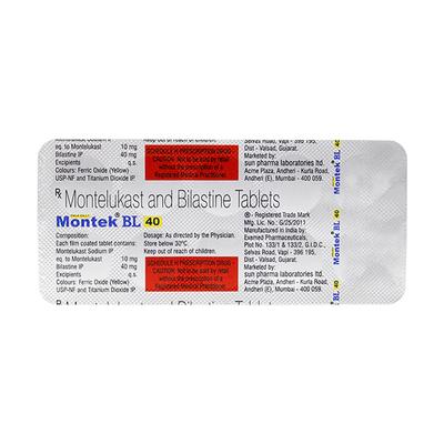 MONTEK BL 40 Tablet 10's - Allergies-Ant
