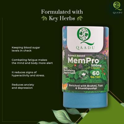Qaadu Extract Based Mempro 500mg Capsule 60's - Speciality Medicines