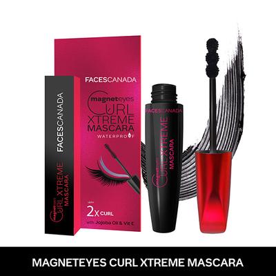 Faces Canada Magneteyes Curl Xtreme Mascara Waterproof upto 2X Curls Lashes - Jojoba oil with Vitamin E 8ml - Mascaras