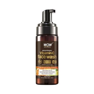 WOW Skin Science Brightening Vitamin C Foaming Face Wash with Built-In Face Brush for Deep Cleansing 140 ml - Face Washes