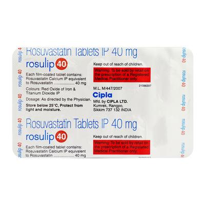 Rosulip 40mg Tablet 10'S - High Cholesterol-Dys