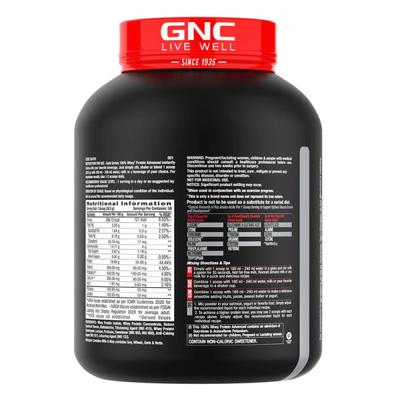 GNC AMP Gold Series 100% Whey Protein Advanced Powder - Delicious Strawberry 1.81 kg - Whey Proteins