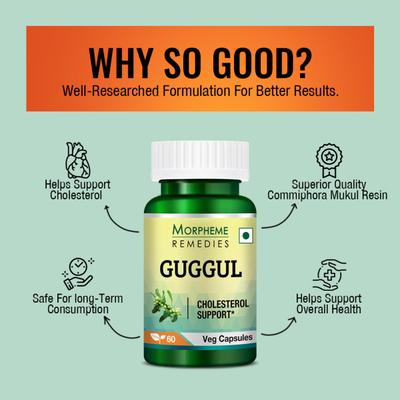 Morpheme Remedies Guggul (Commiphora Mukul) 500mg Extract 60's - Herbal Dietary Supplement