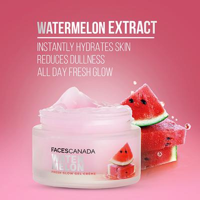 Faces Canada Watermelon Fresh Glow Gel Creme 3X power Vitamin C, B5& Niacinamide 50gm - Day Cream