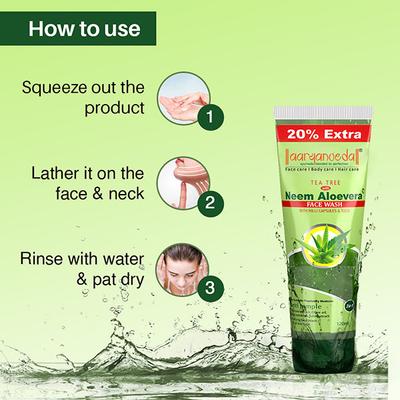 Aryanveda Tea Tree Face Wash - Neem Aloevera (Pack of 2 x 120 ml) - Face Wash & Cleansers