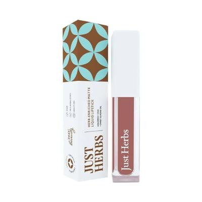 Just Herbs Ayurvedic Matte Liquid Lipstick with Long Lasting, Hydrating, Almond Glaze 2ml - Liquid Lipsticks