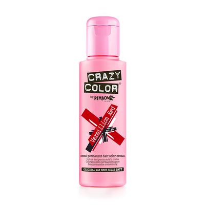 Crazy Color Semi-Permanent Hair Color Cream - Vermillion Red 100 ml - Crème