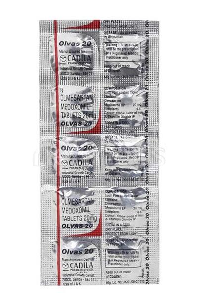 Olvas 20mg Tablet 10'S - Hypertension-Ang