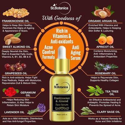 St.Botanica Frankincense & Almond Face Serum 30 ml - Dark Circle & Wrinkle Busters