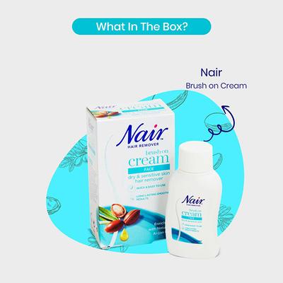 Nair Facial Brush On Cream - Argan Oil 50 ml - Hair Creams