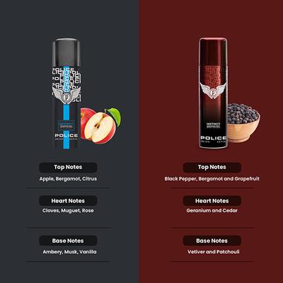 Police Sport Deodorant Spray 200ml + Instinct Deodorant Spray 200ml 2's - Men Deodorants/Roll-Ons